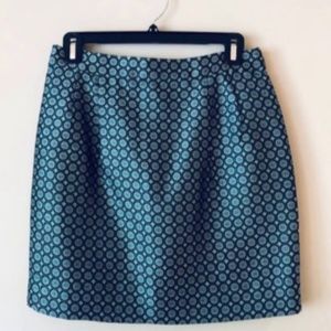 J. Crew CollectiTeal/Blue Silk Jacquard Mini Skirt